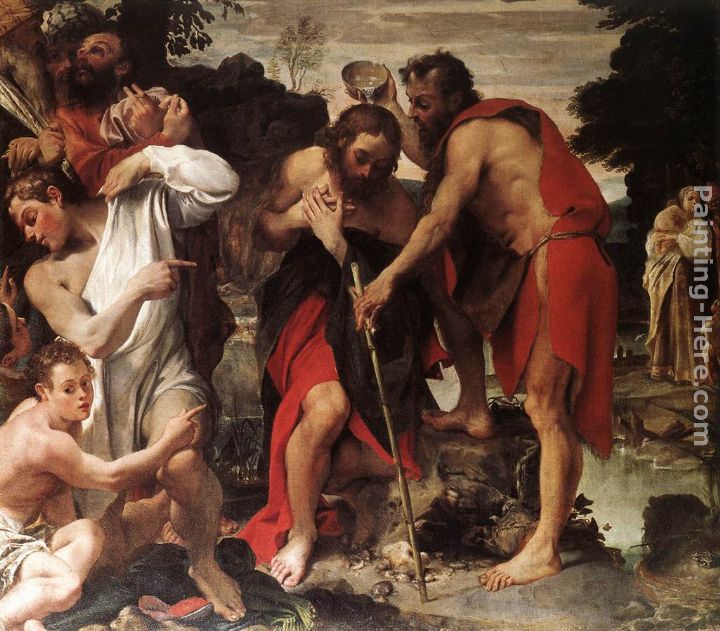 The Baptism of Christ painting - Annibale Carracci The Baptism of Christ art painting